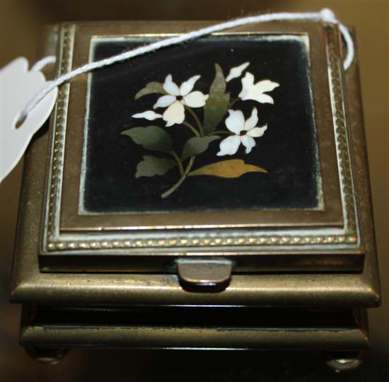 Pietra dura inset small casket